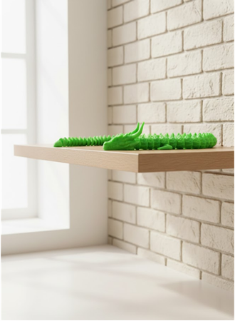 Yeşil Hareketli Ejderha Figürü Esnek Gövdeli Fantastik Dekor 60 cm