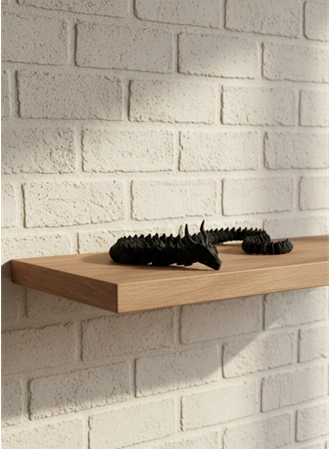 Siyah Hareketli Ejderha Figürü Esnek Gövdeli Dekoratif Tasarım 60 cm