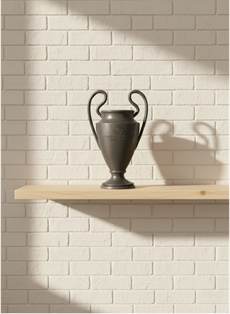 Füme Şampiyonlar Kupası 25cm Modern Dekor Ödül Biblo