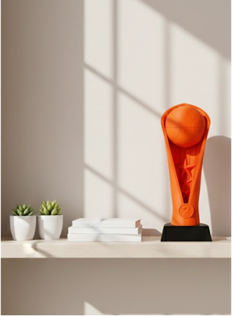 23cm Turuncu Basketbol Kupa Biblo Modern Ödül Dekor Ürünü