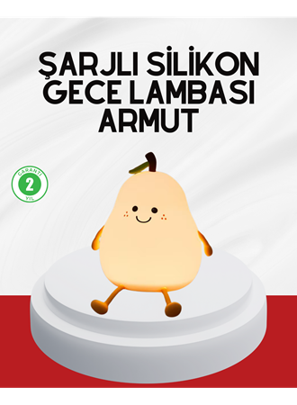 USB Şarjlı Armut Gece Lambası Dokunmatik Renk Değişimli