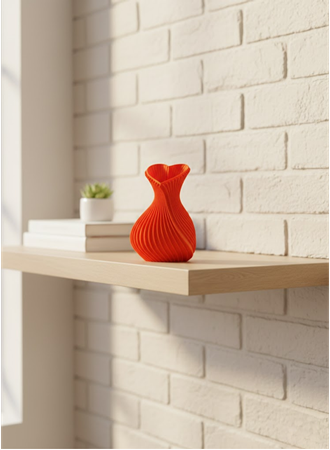 Kalpli Turuncu Dekoratif Vazo 11 cm Modern Şık Masaüstü Aksesuar