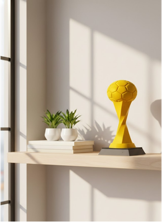 Toplu Kupa Sarı 21cm Dekoratif Ödül Tasarım Biblo