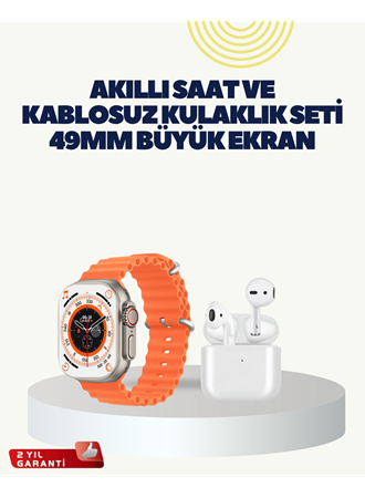 Watch 9 Max Akıllı Saat Kulaklık Seti Sağlık Takipli 45 mm Geniş Ekran