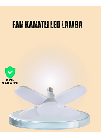 Yüksek Işık Güçlü LED Ampül 4 Kollu Katlanır Pervane Tasarım