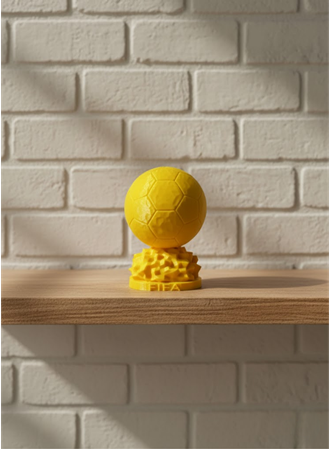 Mini FIFA Futbol Topu Biblo Sarı Renk 10cm Spor Temalı Dekor