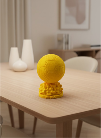 Sarı FIFA Topu Dekoratif Biblo 10cm Modern Masa Üstü Aksesuar