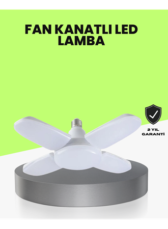 Katlanabilir 4 Kollu LED Ampül 60 Watt 6000 Lumen Beyaz Işık