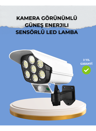 Kamera Görünümlü Solar LED Lamba Hareket Sensörlü Uzaktan Kumandalı Bahçe Duvar Aydınlatması