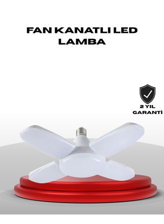 4 Kollu Katlanır Pervane LED Ampül 60 Watt Yüksek Aydınlatma ve Enerji Tasarrufu
