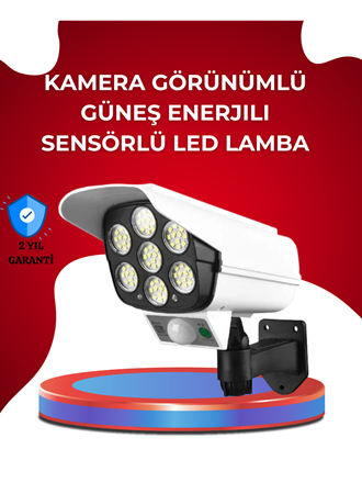 Uzaktan Kumandalı Güneş Enerjili LED Güvenlik Lambası Kamera Tipi Hareket Sensörlü