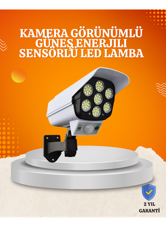 Solar Şarjlı Hareket Sensörlü LED Dış Mekan Lambası Kamera Tasarımlı Güvenlik Işığı