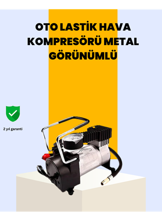 Araç Çakmak Girişli Metal Hava Kompresörü 10A Güçlü Motor