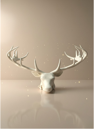 odern Geyik Başı Biblo 25 cm Zarif Masa Üstü Dekor