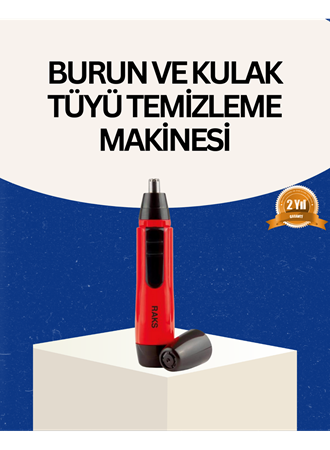 Raks Kırmızı Tüy Temizleme Cihazı Kulak Burun Pilli Ergonomik