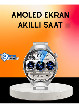 Akıllı Saat AMOLED Ekran Bluetooth Aramalı – Nabız, Uyku ve Spor Takipli