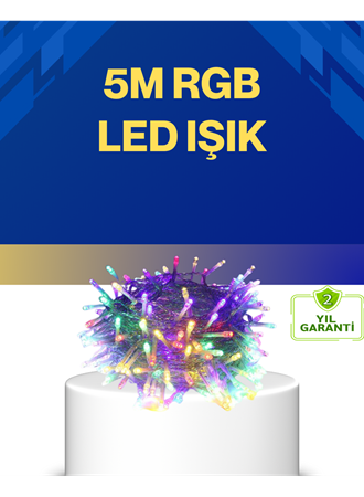 Dekoratif Peri Led 5 m 50 Ampullü Şeffaf Kablo Aydınlatma