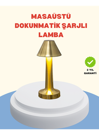 Şarjlı Masa Lambası 3 Işık Modu Kademesiz Karartma Metal Gövde