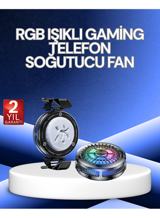 RGB Işıklı Telefon Soğutucu Fan Gaming Cooler Süper Hızlı Soğutma