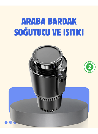 Araç İçi Akıllı Bardaklık Isıtıcı Soğutucu Dijital Ekranlı