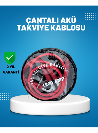 1200 Amper Akü Takviye Kablosu 2 Metre İzoleli Bakır Uçlu