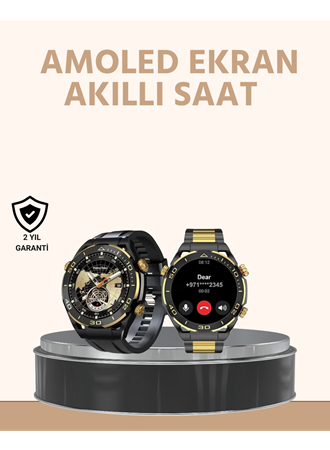Amoled Ekran Akıllı Saat Uyku Nabız Adım Ölçer Su Geçirmez
