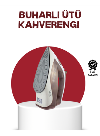 Seramik Tabanlı Buharlı Ütü 2200W Dikey Ütüleme 300ml Kahverengi