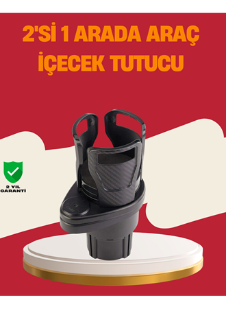Otomobil Bardak Tutucu İkisi Bir Arada 360° Dönebilen Geniş Kapasiteli