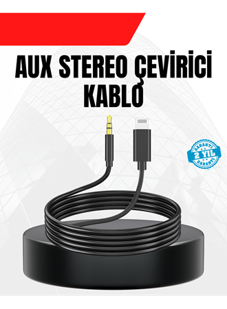 1 Metre Lightning to Aux Çevirici Kablo Stereo Ses Yüksek Kalite