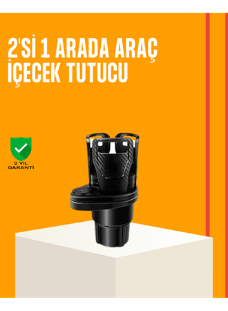 Oto Bardak Tutucu 360° Döner Çift Bölmeli Karbon Fiber Tasarım