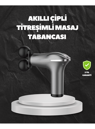 4 Başlıklı Şarjlı Masaj Tabancası Bel Sırt Boyun Bacak Kas Rahatlatıcı