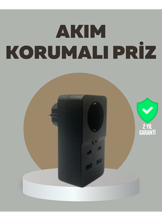 Akıllı Akım Dengelemeli Priz 2500W 4 USB Type C Çıkışlı