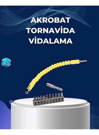 12’li Akrobat Bits Vidalama Seti Esnek Uç Çok Yönlü Kullanım