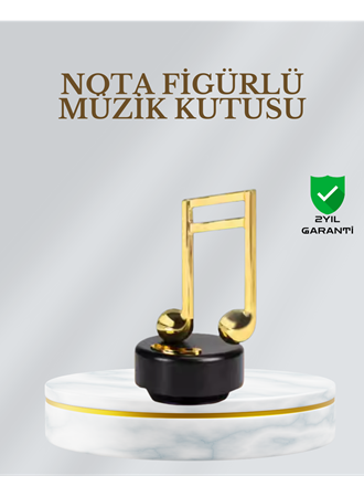 Dönen Nota Figürlü Müzik Box Işıltılı Dekoratif Tasarım