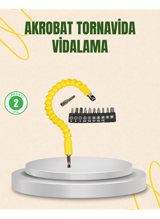 12 Parça Akrobat Vidalama Uç Seti Esnek Dar Alan Kullanım