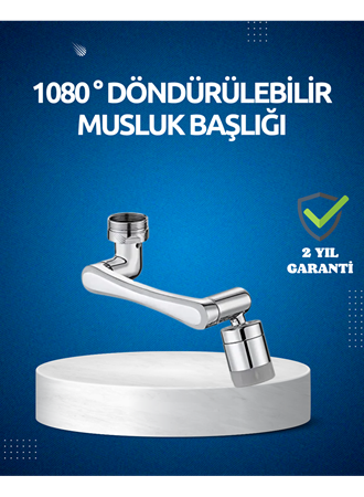 Dönen Musluk Başlığı 1080 Derece Ayarlanabilir Filtreli Sprey Uç