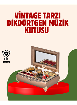 Piyano Şeklinde Balerinli Müzik Kutusu Takı Bölmeli Şık Model
