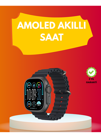 AMOLED Ekran 49mm Ultra Tasarım 3 Kordonlu Akıllı Saat