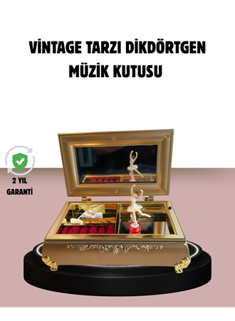 Balerinli Müzikli Takı Kutusu Piyano Tasarım Kız Çocuk Hediyelik