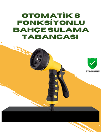 Bahçe Sulama Tabancası Hortum Ucu 8 Fonksiyonlu Ayarlanabilir