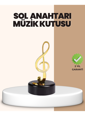 Sol Anahtarı Temalı Döner Müzik Kutusu Melodili Dekoratif Ürün