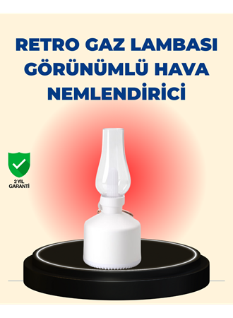 Kablosuz Retro Buhar Makinesi Gaz Lambası Tasarım Ledli Difüzör