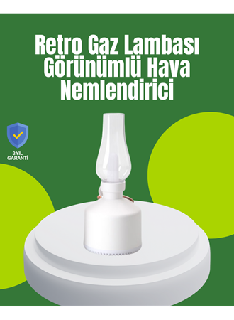 USB Şarjlı Retro Gaz Lambası Hava Nemlendirici Led Atmosfer Işıklı