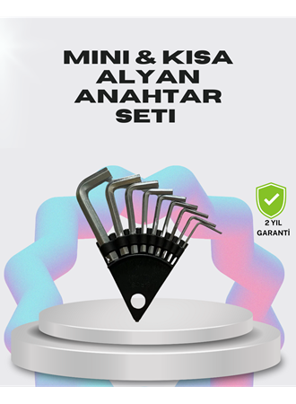 9 Parça Kısa Tip Alyan Seti Isıl İşlemli Profesyonel Kullanım