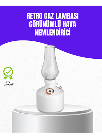 Retro Gaz Lambası Görünümlü Ledli Buhar Püskürtücü Aroma Difüzör
