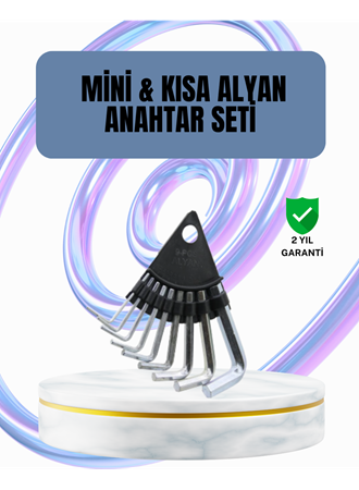 9 Parça Alyan Anahtar Seti Altıgen Uçlu Mobilya ve Tamir İçin