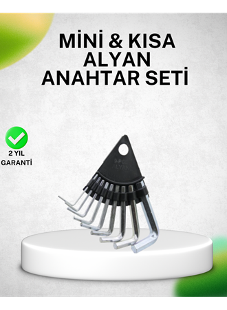 9 Parça Alyan Anahtar Seti Isıl İşlem Görmüş Dayanıklı Çelik
