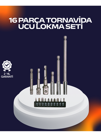 16 Parça Usta İşçilik Bits Takımı Vida Sökme Takma Set