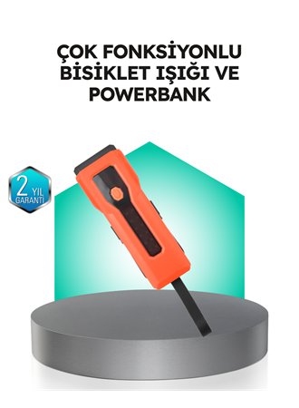 5000 mAh Bataryalı Bisiklet Farı COB Çakar Çok Fonksiyonlu