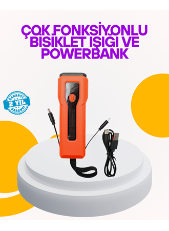Su Geçirmez Bisiklet Işığı 5000 mAh Powerbankli Ön Far